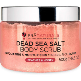 PraNaturals Dead Sea Salt Body Scrub 500G – Peaches & Honey