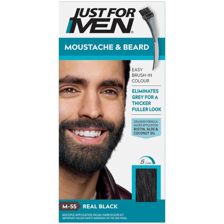 Just for men Moustache & Beard Real Black Dye – M55 - Real Black – Eli