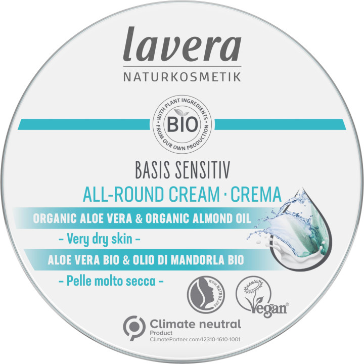 lavera basis sensitive Cream 150 ml Aloe Vera & Almond Oil Organic Alo