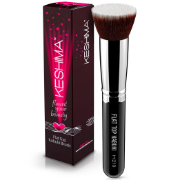 Flat Top Kabuki Brush By Keshima - Premium Foundation Brush Black Regu
