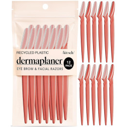 Kitsch Dermaplane Razor for Women Face 12pcs - Coral 12 Count ( ) Cora