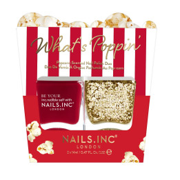 Nails.INC What's Poppin' Popcorn Scented Polish Duo – Rich Red, Gold G