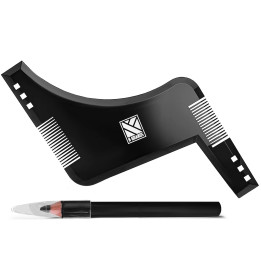 K-Brands Beard Shaper with inbuilt Comb and Barber Pencil Liner - Bear