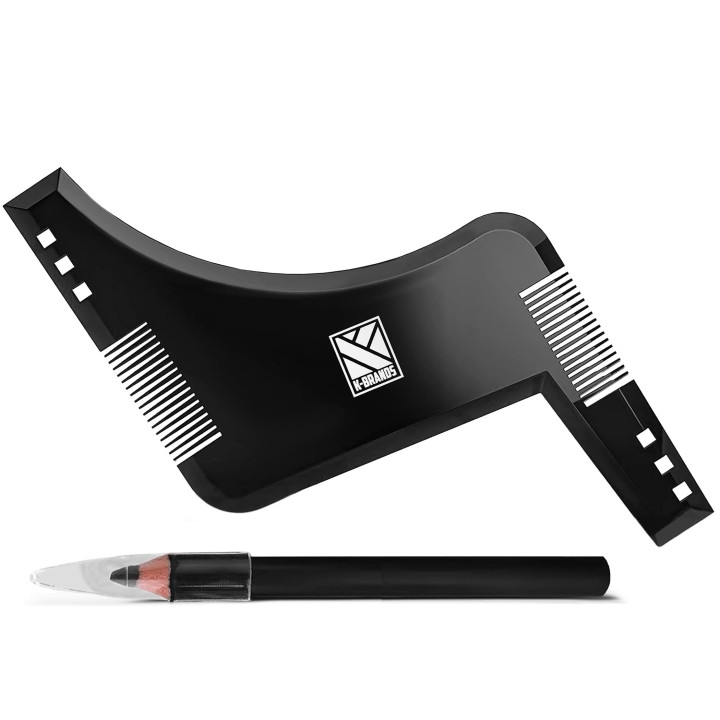 K-Brands Beard Shaper with inbuilt Comb and Barber Pencil Liner - Bear
