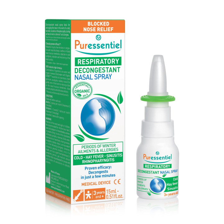 Puressentiel Respiratory Decongestant Nasal Spray 15ml Fast & Natural
