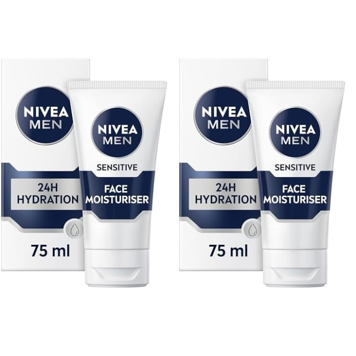NIVEA MEN Sensitive Face Moisturiser with Zero Percent Alcohol, Sensit