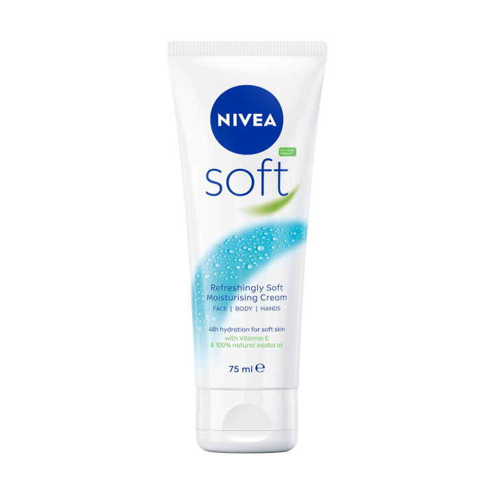 NIVEA Soft Moisturising Cream (75ml), 48H Moisturising Cream for Face,