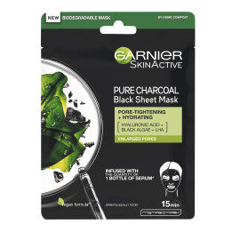 Garnier AHA + BHA Charcoal mattifying serum sheet mask, Purifying, 28g