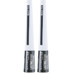 Maybelline Master Ink Eyeliner, MATTE Charcoal Black (Pack of 2) Black