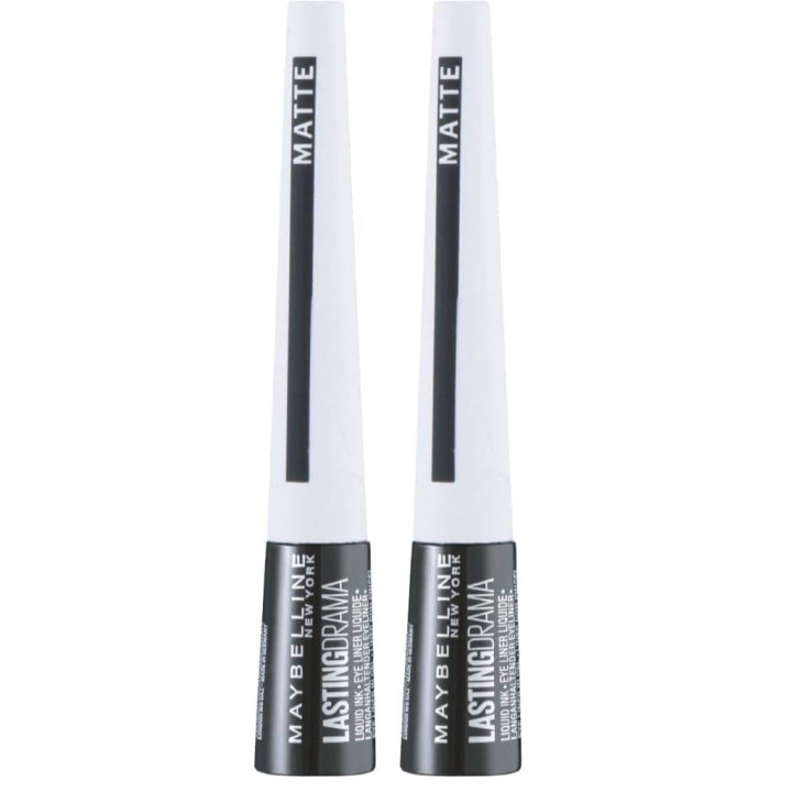 Maybelline Master Ink Eyeliner, MATTE Charcoal Black (Pack of 2) Black