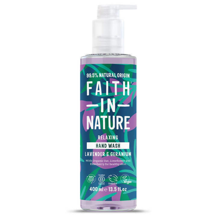 Faith In Nature Natural Lavender and Geranium Liquid Hand Wash, Relaxi