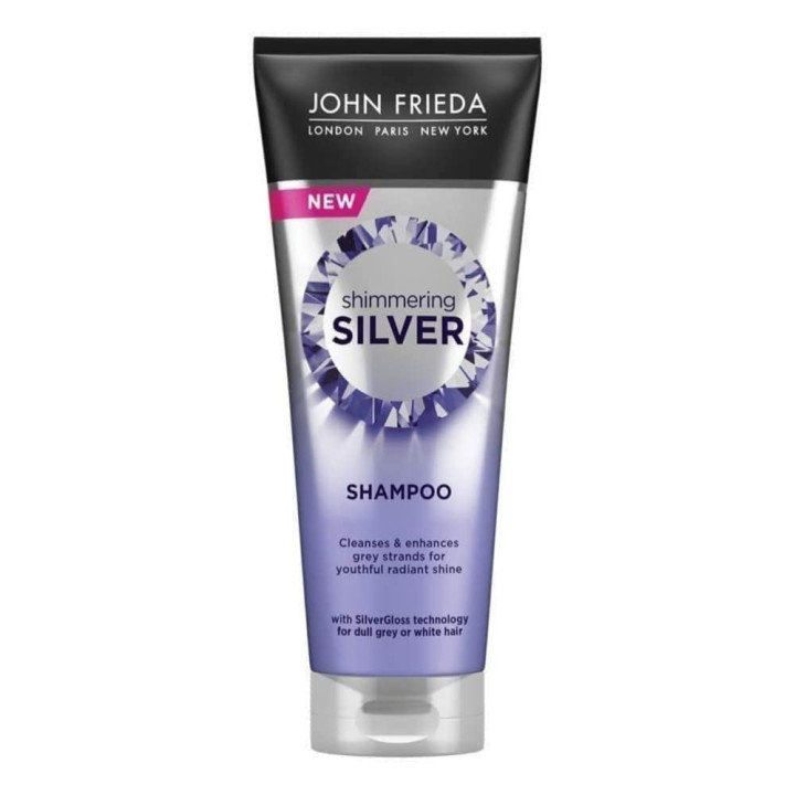 John Frieda Shimmering Shampoo for Dull Grey or White Hair – Silver