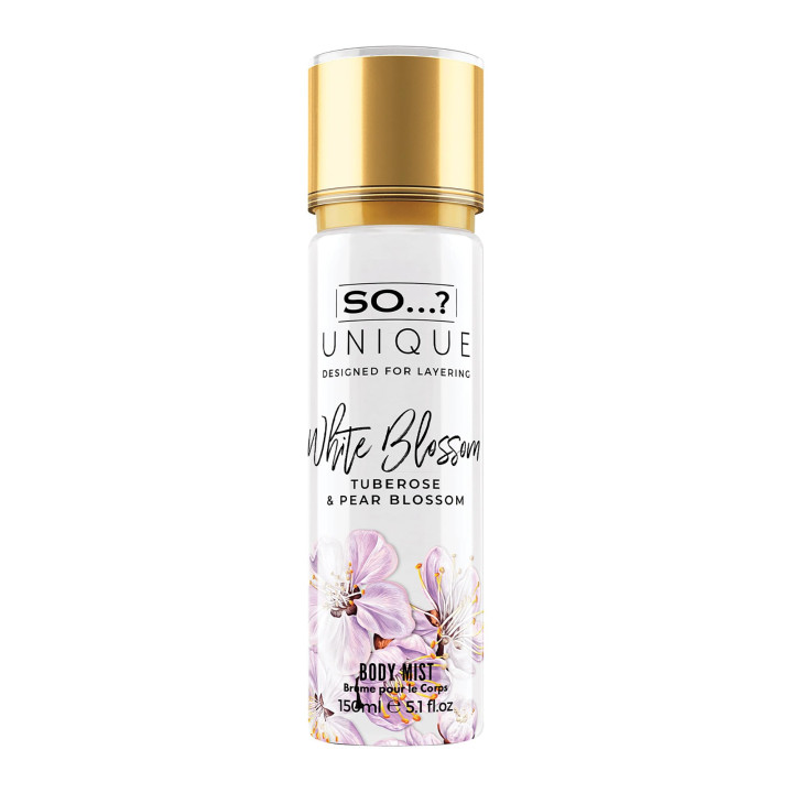So…? Unique Womens White Blossom Body Mist Fragrance Spray 150ml