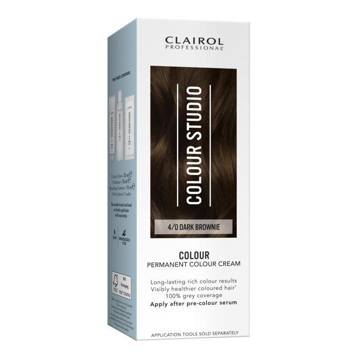 Clairol Colour Studio Permanent Colour Hair Dye Cream – Dark Brownie 4
