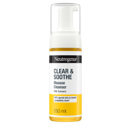 Neutrogena Clear & Soothe Mousse Cleanser Face Wash with Turmeric (1x 
