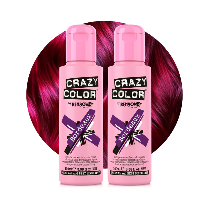 Crazy Color Bordeaux Red Hair Dye Duo 200ml Bordeaux 100 ml ( )