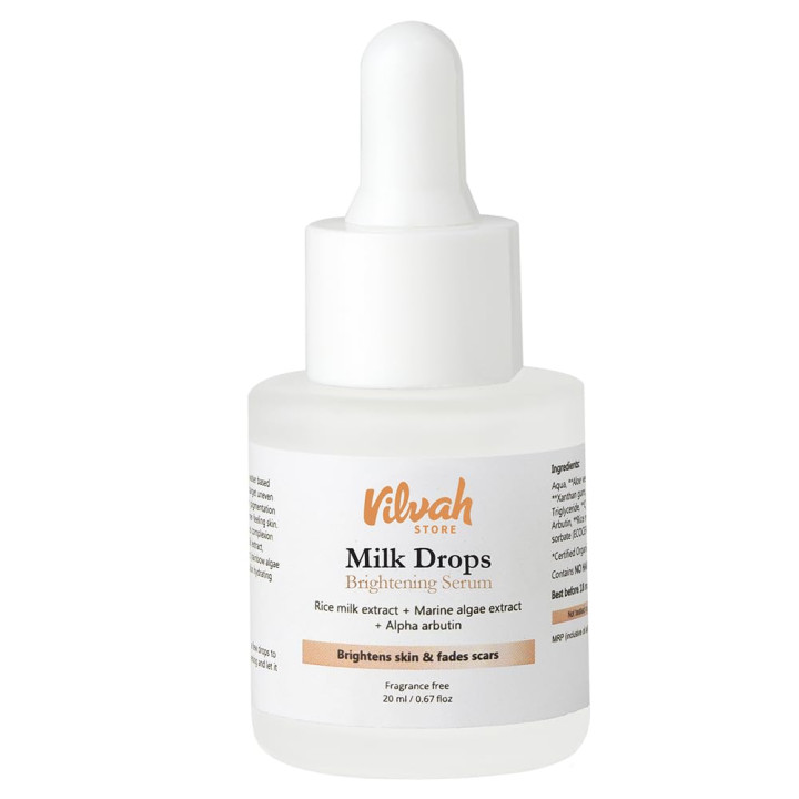 Vilvah Store Milk Drops Brightening Fades Dark Spots Serum