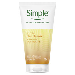 Simple Protect 'N' Glow Express Glow Clay Polish Cleanser leaves skin 